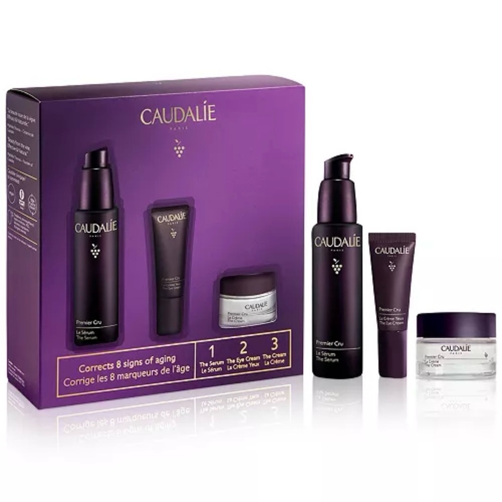 Caudalie Premier Cru Set: The Serum, Eye Cream, The Cream, New Anti-aging Set